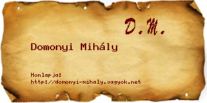 Domonyi Mihály névjegykártya